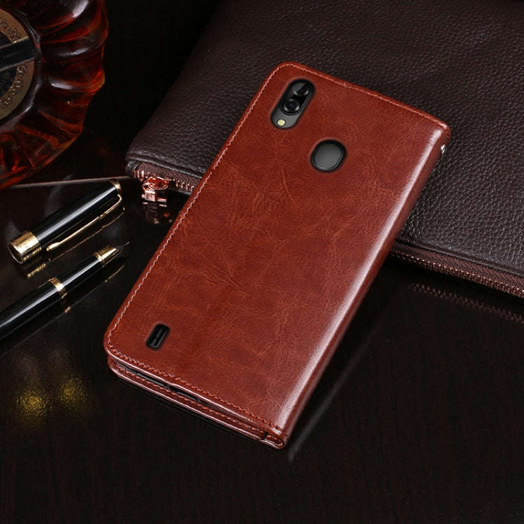 For Blackview A60 Pro idewei Crazy Horse Texture Horizontal Flip Leather Case with Holder & Card ...