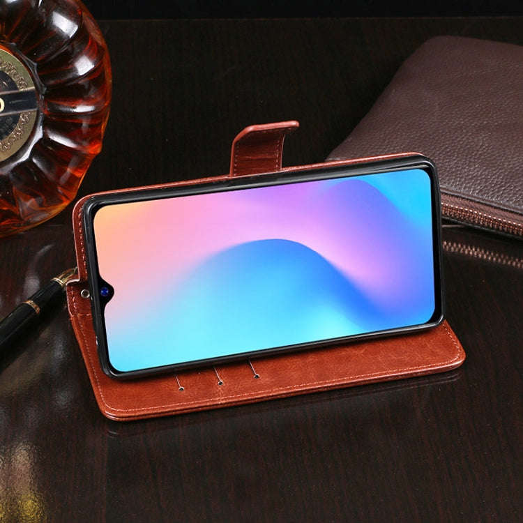 For Blackview A60 Pro idewei Crazy Horse Texture Horizontal Flip Leather Case with Holder & Card ...