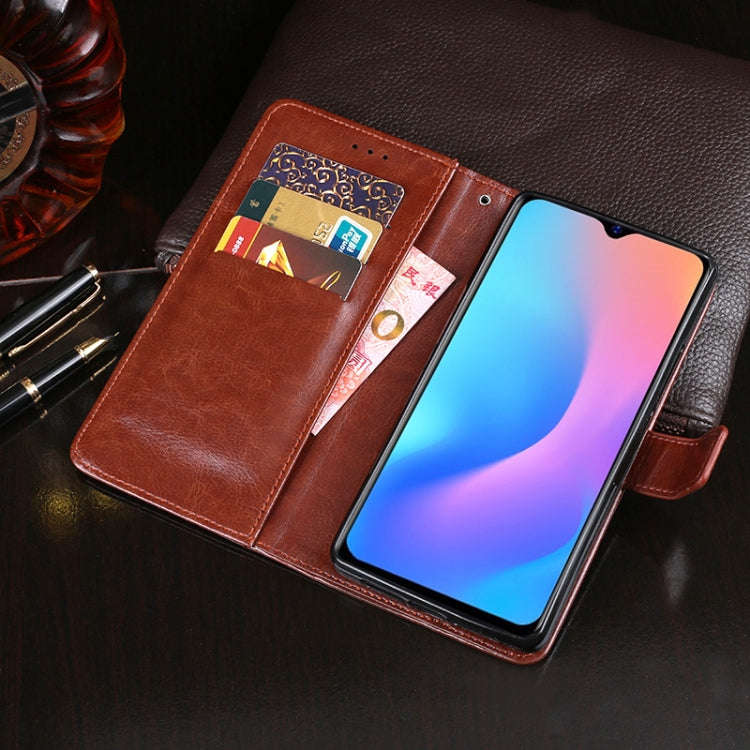 For Blackview A60 Pro idewei Crazy Horse Texture Horizontal Flip Leather Case with Holder & Card ...