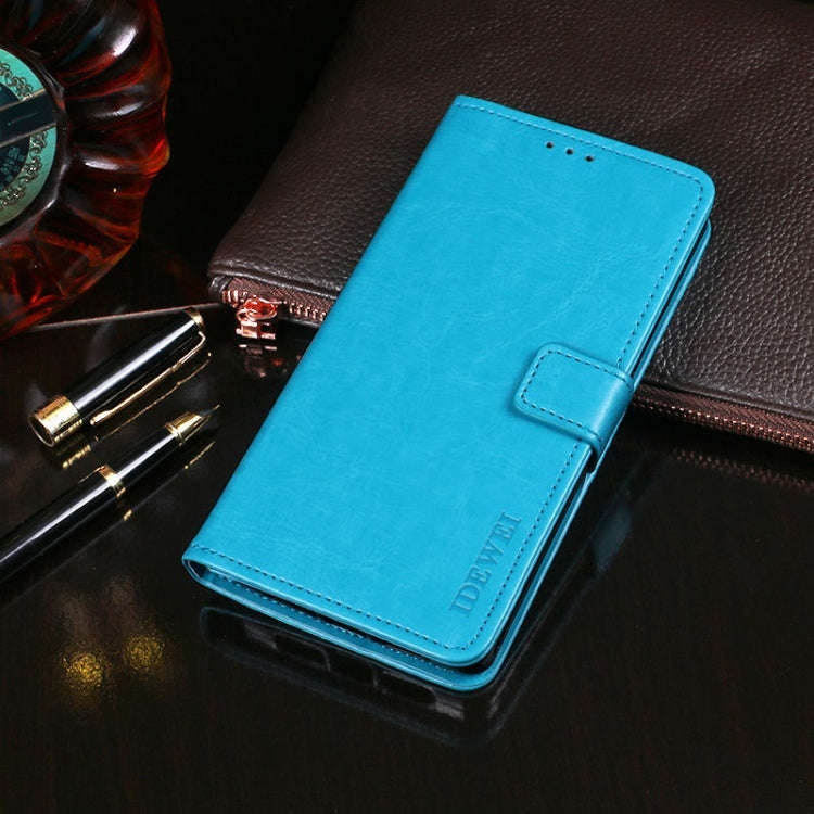 For Blackview A80 Pro idewei Crazy Horse Texture Horizontal Flip Leather Case with Holder & Card ...