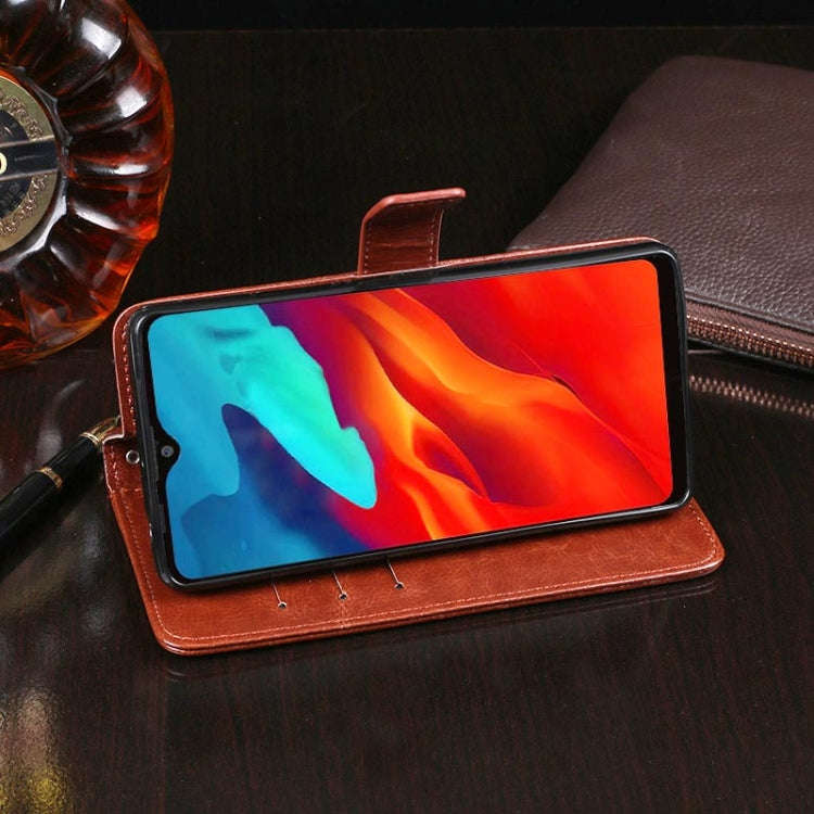 For Blackview A80 Pro idewei Crazy Horse Texture Horizontal Flip Leather Case with Holder & Card ...