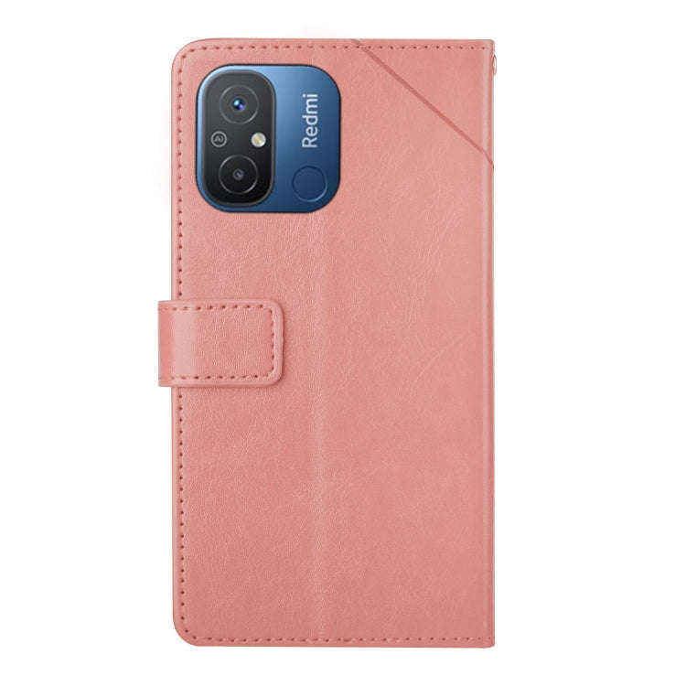For Xiaomi Redmi 11A 4G HT01 Y-shaped Pattern Flip Leather Phone Case(Pink)