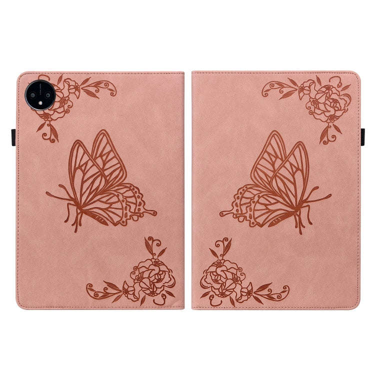 For Huawei MatePad Pro 11 2022 Butterfly Flower Embossed Leather Tablet Case(Rose Gold)