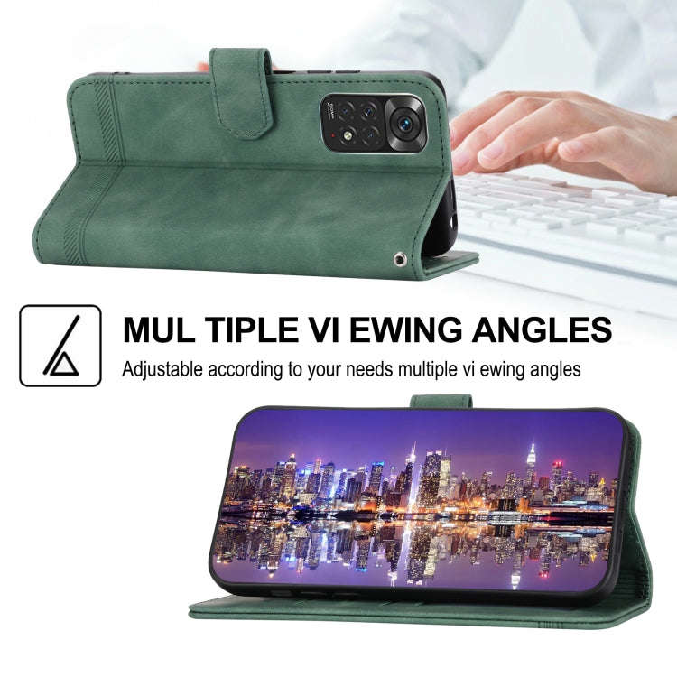 For Xiaomi Redmi Note 11 / Note 11S Dierfeng Dream Line TPU + PU Leather Phone Case(Green)