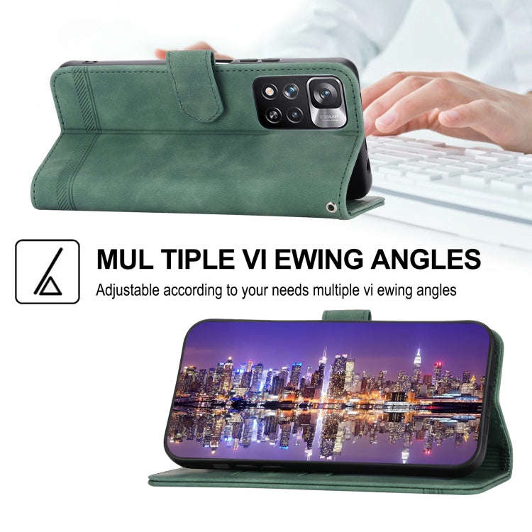 For Xiaomi Redmi Note 11 Pro Max Dierfeng Dream Line TPU + PU Leather Phone Case(Green)
