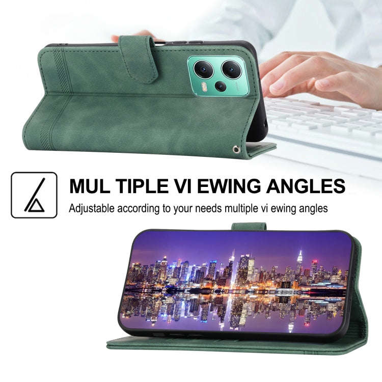 For Xiaomi Redmi Note 12 Global Dierfeng Dream Line TPU + PU Leather Phone Case(Green)