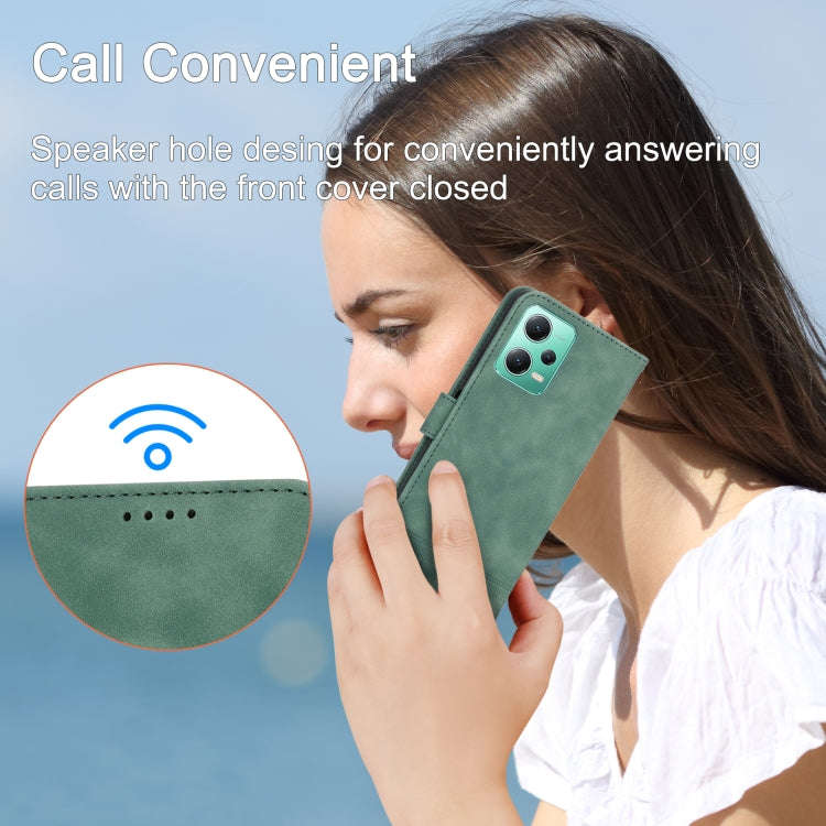For Xiaomi Redmi Note 12 Global Dierfeng Dream Line TPU + PU Leather Phone Case(Green)