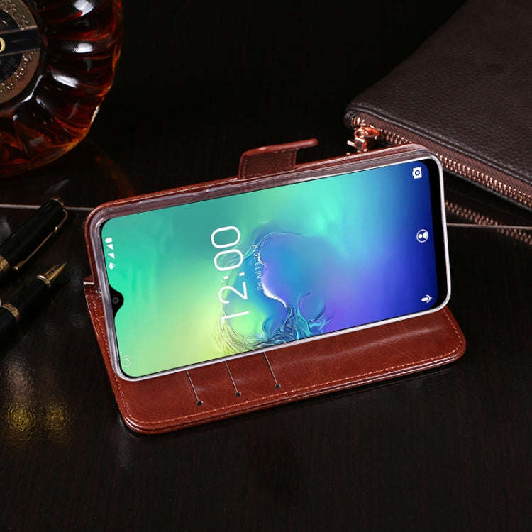 For Oukitel C15 Pro idewei  Crazy Horse Texture Horizontal Flip Leather Case with Holder & Card S...