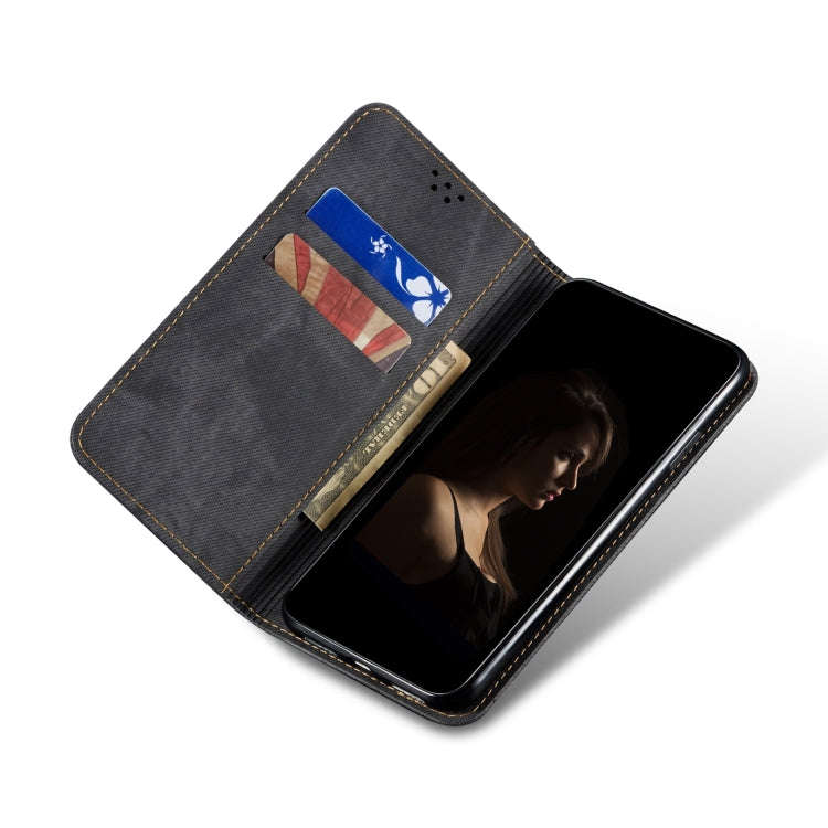 For Xiaomi Poco X5 Pro 5G / Redmi Note 12 Pro Speed Denim Texture Leather Phone Case(Black)