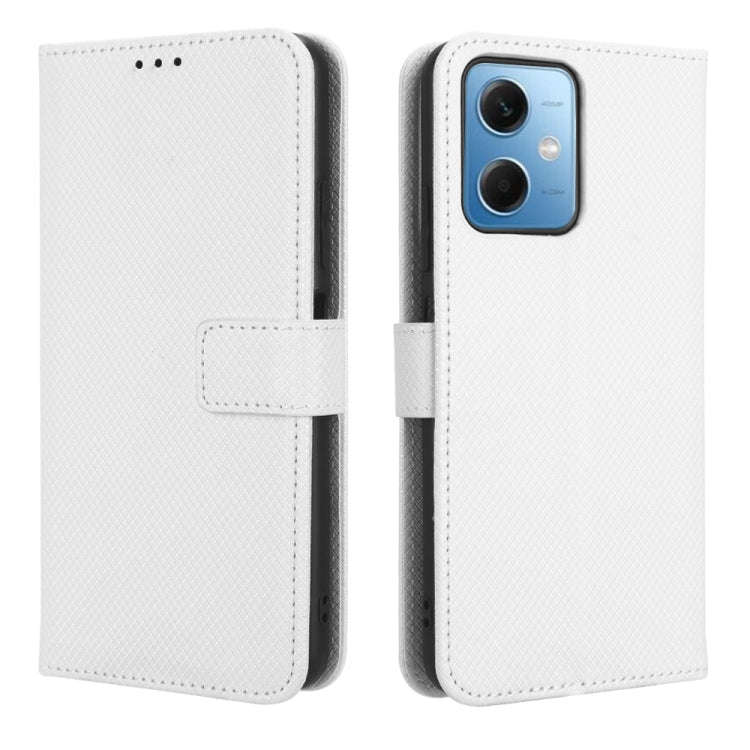 For Xiaomi Poco X5 5G / Redmi Note 12 5G Diamond Texture Leather Phone Case(White)