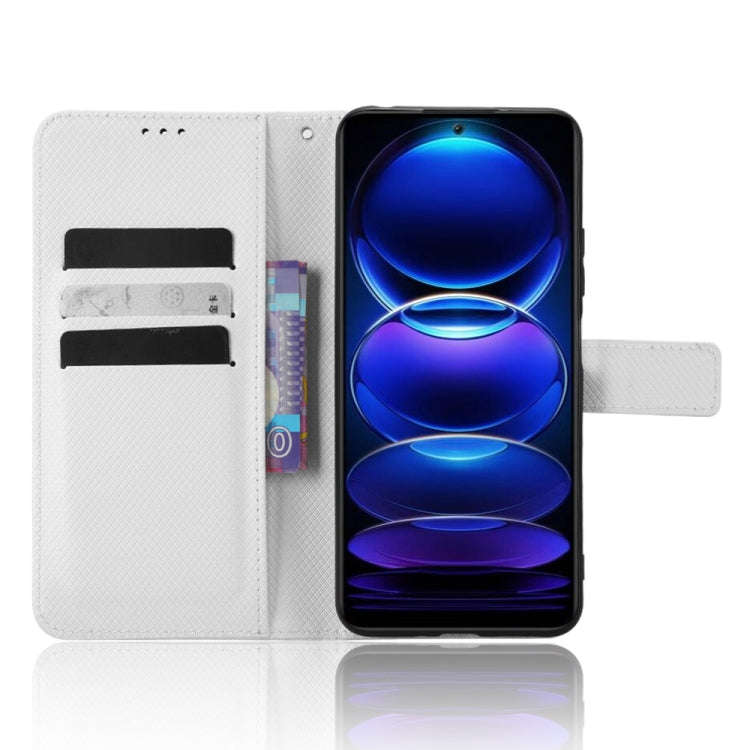 For Xiaomi Poco X5 5G / Redmi Note 12 5G Diamond Texture Leather Phone Case(White)