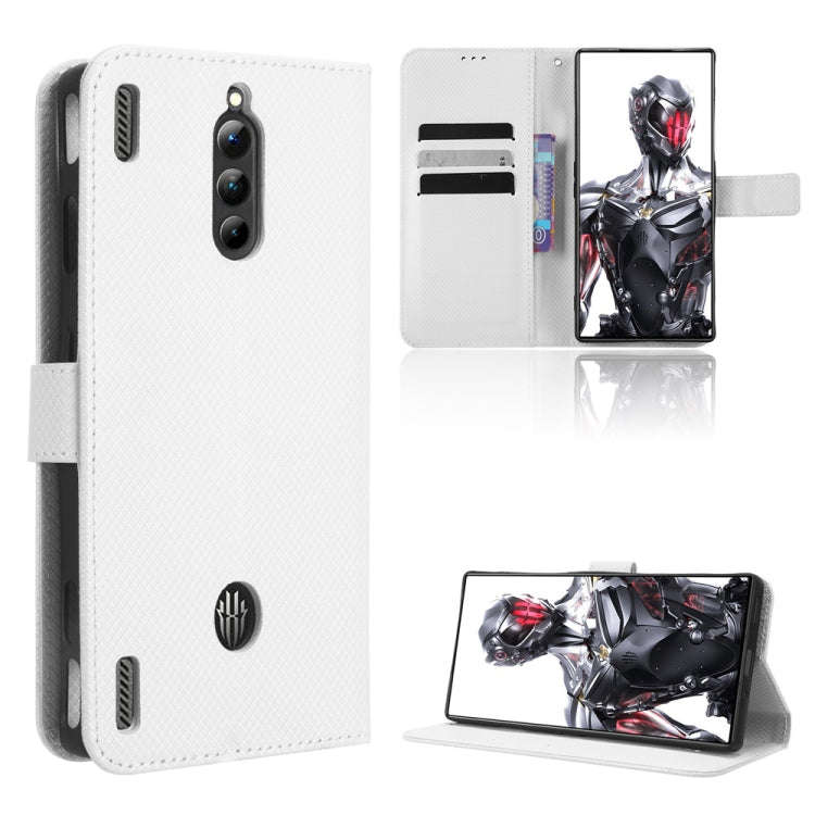 For ZTE nubia Red Magic 8 Pro / 8 Pro+ Diamond Texture Leather Phone Case(White)