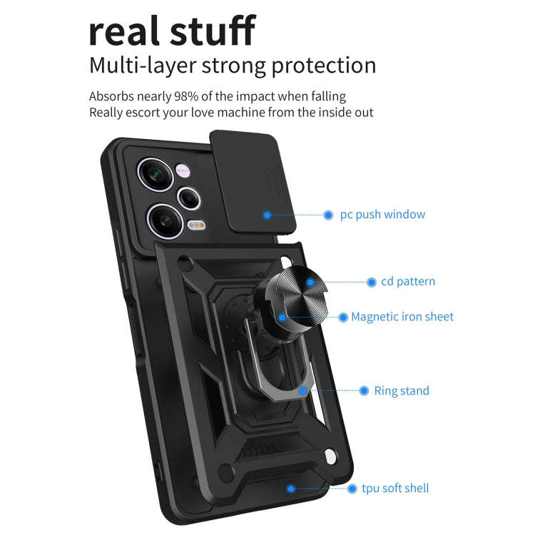For Xiaomi Redmi Note 12 Pro 5G Sliding Camera Cover Design Phone Case(Blue)