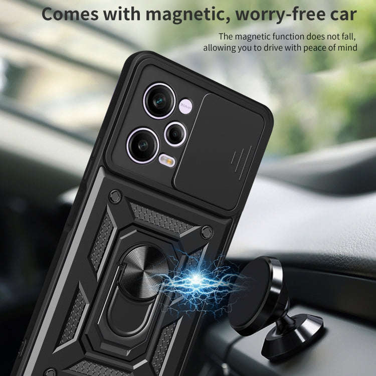 For Xiaomi Redmi Note 12 Pro 5G Sliding Camera Cover Design Phone Case(Blue)