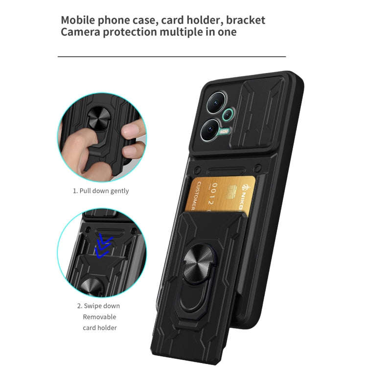 For Xiaomi Redmi Note 12 5G Sliding Camshield Card Phone Case(Blue)