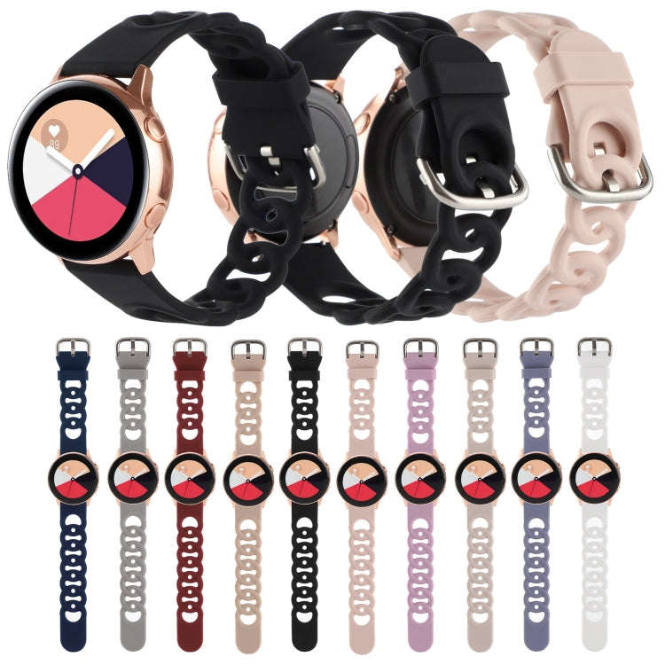 20mm Donut Hollow Silicone Watch Band(Lavender Purple)