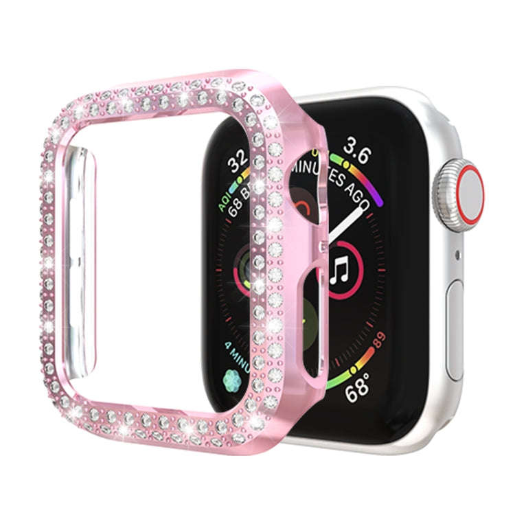 For Apple Watch Series 6 / 5 / 4 / SE 2025 / 2023 / 2022 40mm Double Row Diamonds PC Protective C...