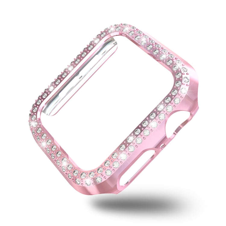 For Apple Watch Series 6 / 5 / 4 / SE 2025 / 2023 / 2022 40mm Double Row Diamonds PC Protective C...