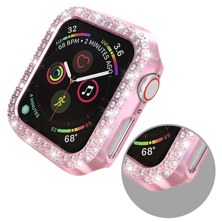 For Apple Watch Series 6 / 5 / 4 / SE 2025 / 2023 / 2022 40mm Double Row Diamonds PC Protective C...