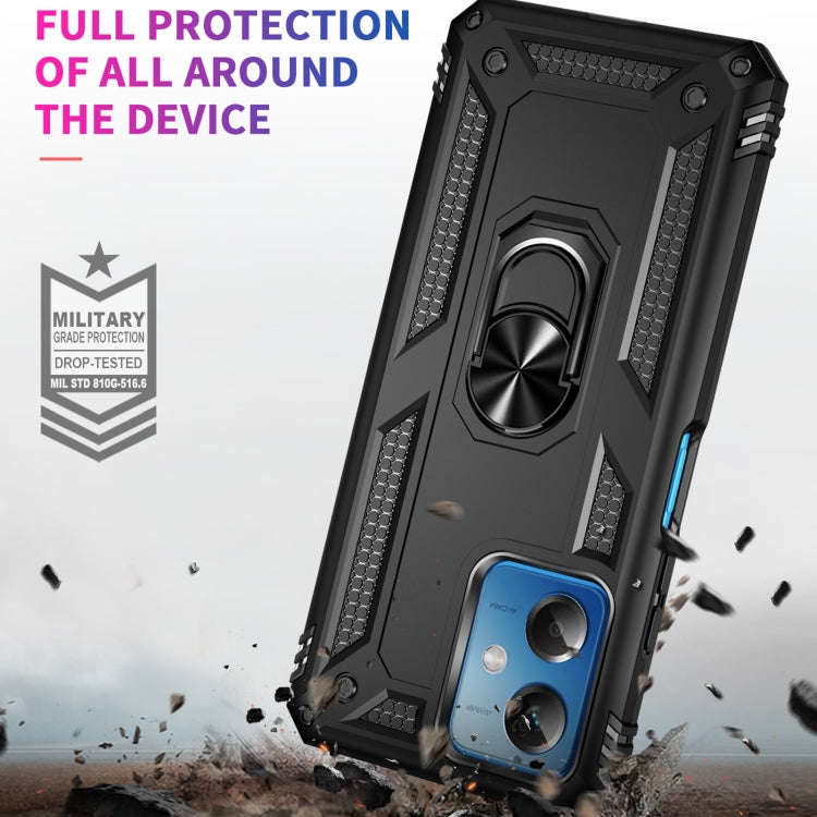 For Xiaomi Redmi Note 12 5G Global Shockproof TPU + PC Phone Case with Holder(Black)