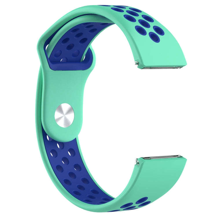For Fitbit Versa Two-tone Silicone  Watch Band(Green + Blue)