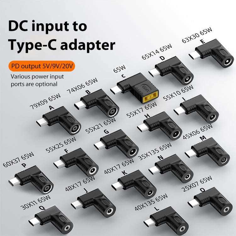 5.5x2.5mm 65W DC Input to USB-C / Type-C PD Power Adapter