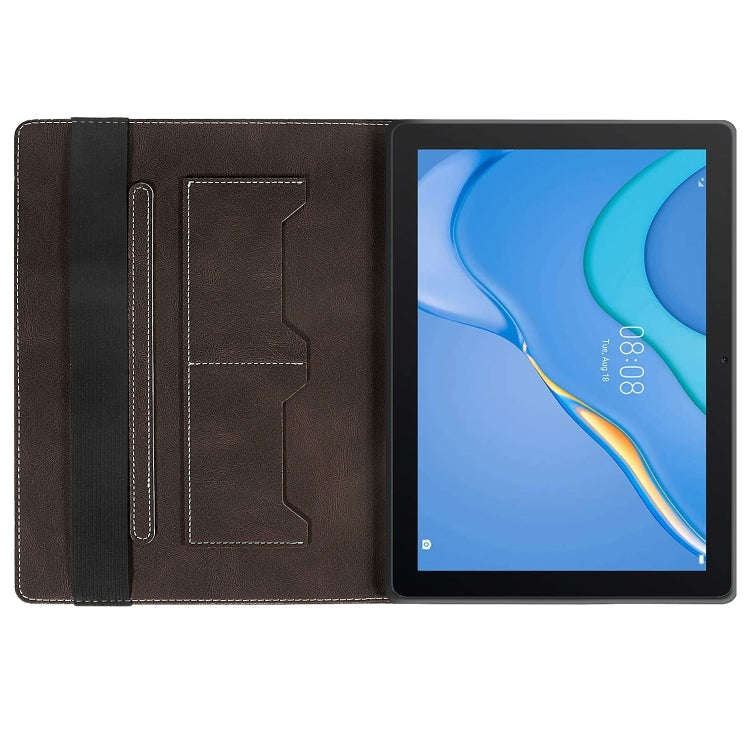 For Huawei MatePad SE Splicing Series Tablet Leather Case(Coffee)