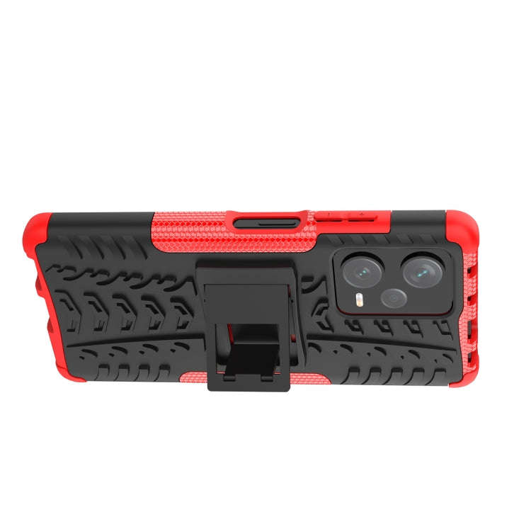 For Xiaomi Redmi Note 12 Pro+ 5G Tire Texture TPU + PC Phone Case with Holder(Red)