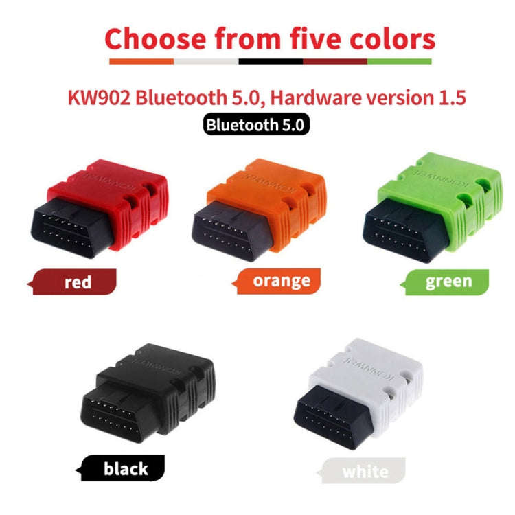 KONNWEI KW902 Bluetooth 5.0 OBD2 Car Fault Diagnostic Scan Tools Support IOS / Android(Orange)