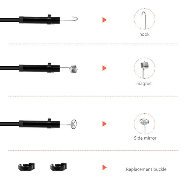 P130 5.5mm 4.3 inch Dual Camera with Screen Endoscope, Length:10m