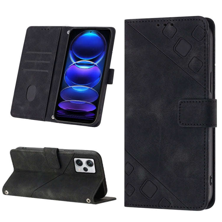 For Xiaomi Redmi Note 12 Pro+ Global / Redmi Note 12 Explorer Skin-feel Embossed Leather Phone Ca...