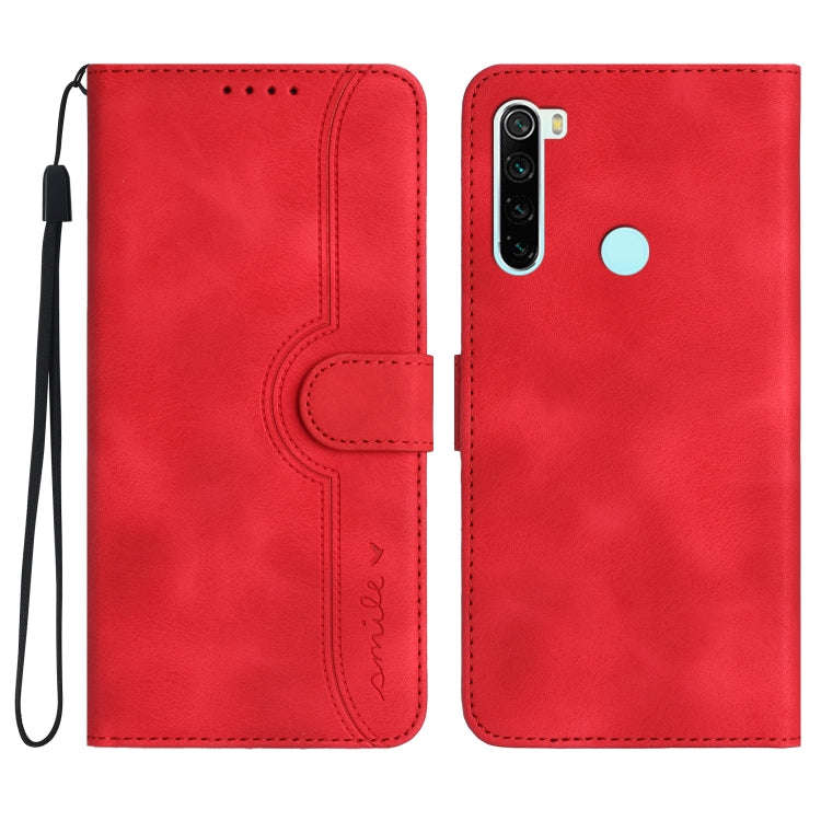 For Xiaomi Redmi Note 8T Heart Pattern Skin Feel Leather Phone Case(Red)