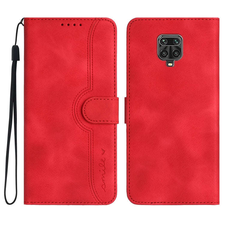 For Xiaomi Redmi Note 9 Pro Heart Pattern Skin Feel Leather Phone Case(Red)
