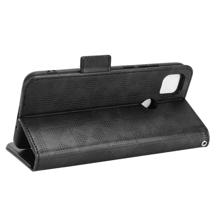 For Xiaomi Redmi 10A / 9C Symmetrical Triangle Leather Phone Case(Black)