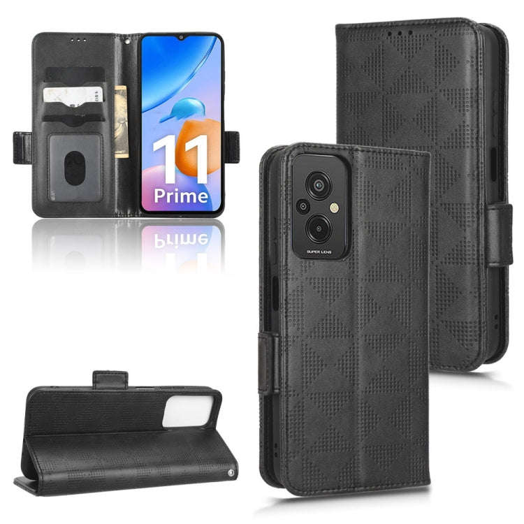 For Xiaomi Redmi 11 Prime 4G Symmetrical Triangle Leather Phone Case(Black)