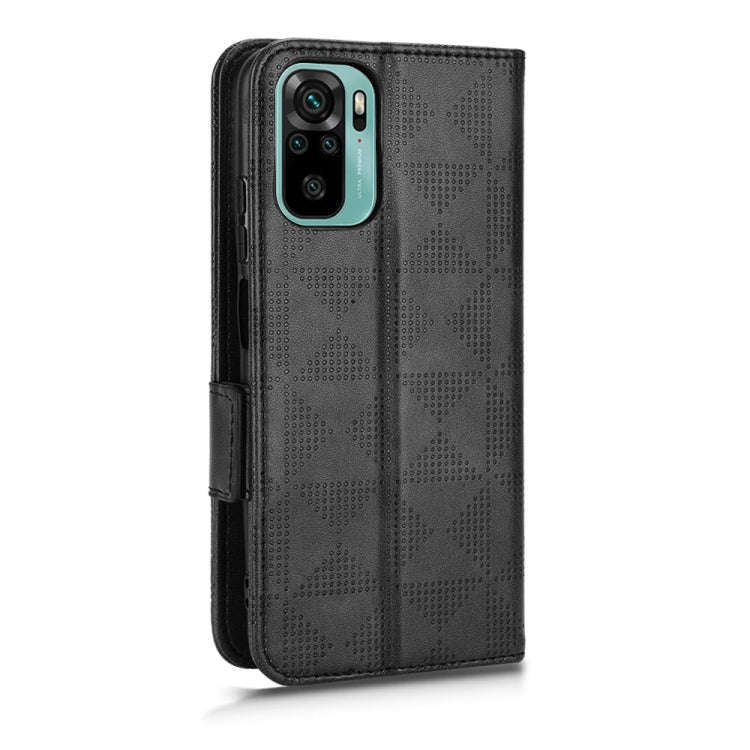 For Xiaomi Redmi Note 10 4G / 10S Symmetrical Triangle Leather Phone Case(Black)