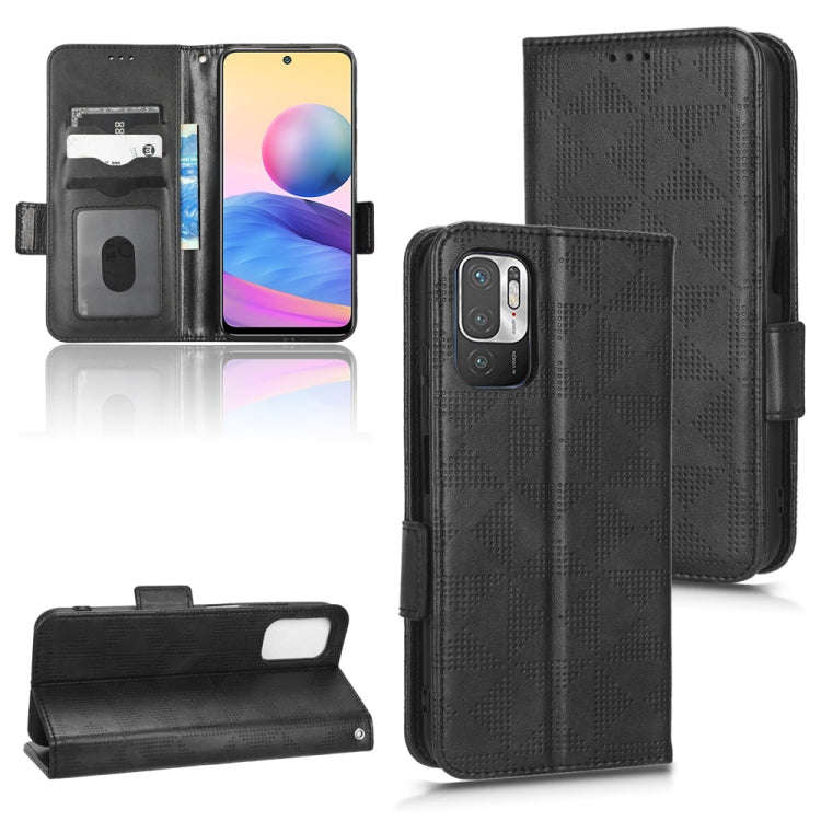 For Xiaomi Redmi Note 10 5G / 10T 5G Symmetrical Triangle Leather Phone Case(Black)