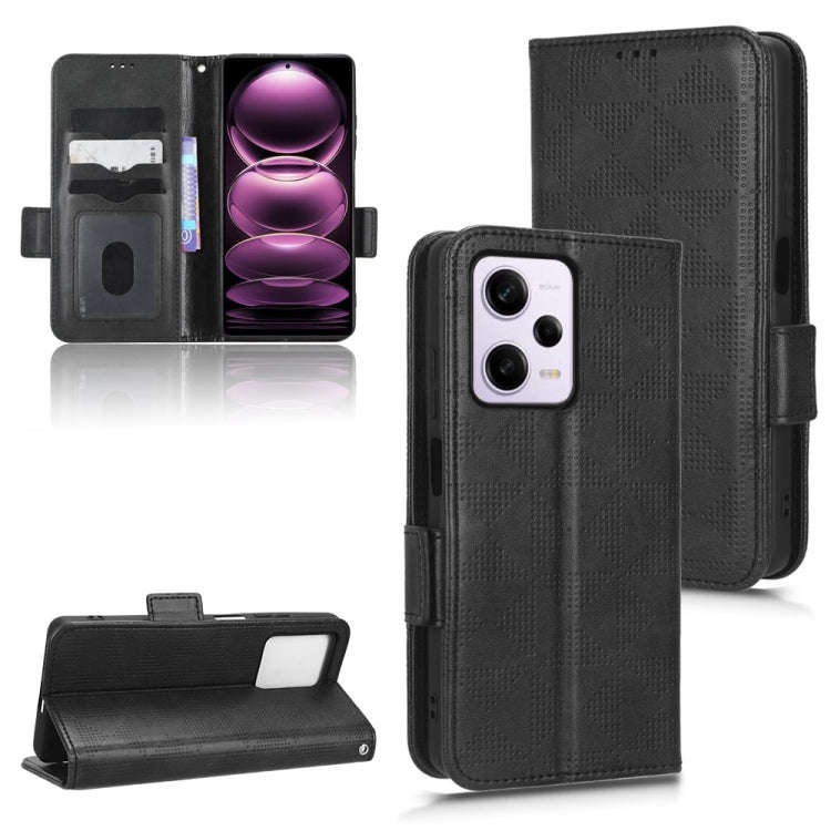 For Xiaomi Redmi Note 12 Pro 5G Global Symmetrical Triangle Leather Phone Case(Black)