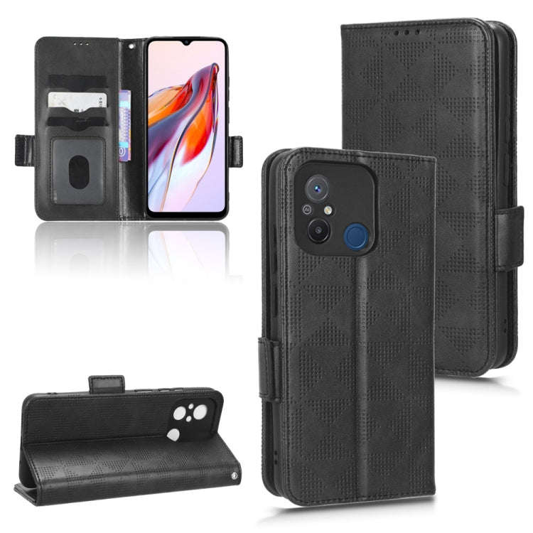 For Xiaomi Redmi 11A 4G Symmetrical Triangle Leather Phone Case(Black)