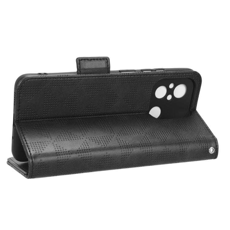For Xiaomi Redmi 11A 4G Symmetrical Triangle Leather Phone Case(Black)