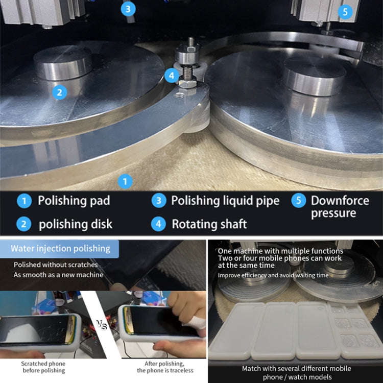 TBK 938M Multi-station Mobile Phone Screen Water Mill Polishing Machine(US Plug)