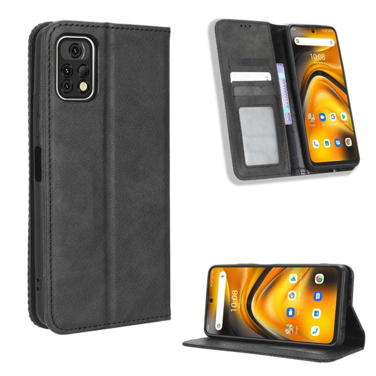 For Umidigi A13 Pro 5G Magnetic Buckle Retro Texture Leather Phone Case(Black)