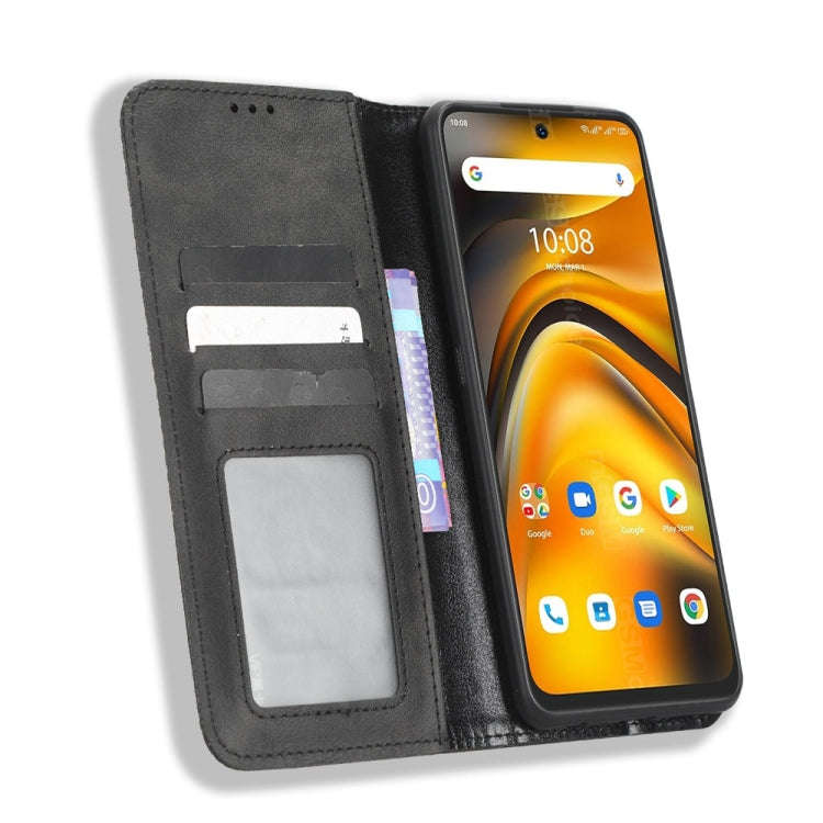 For Umidigi A13 Pro 5G Magnetic Buckle Retro Texture Leather Phone Case(Black)