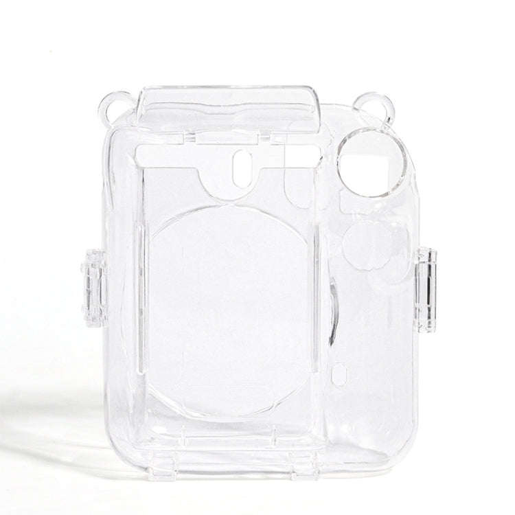 For FUJIFILM instax mini 12 Crystal Hard Acrylic Camera Case with Shoulder Strap(DIY Green Flowers)