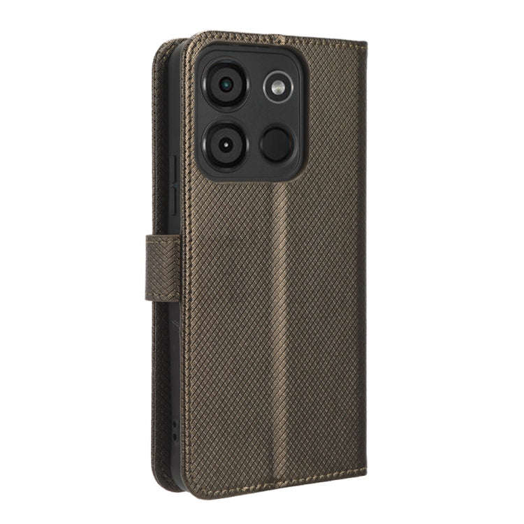 For Itel A60 Diamond Texture Leather Phone Case(Brown)