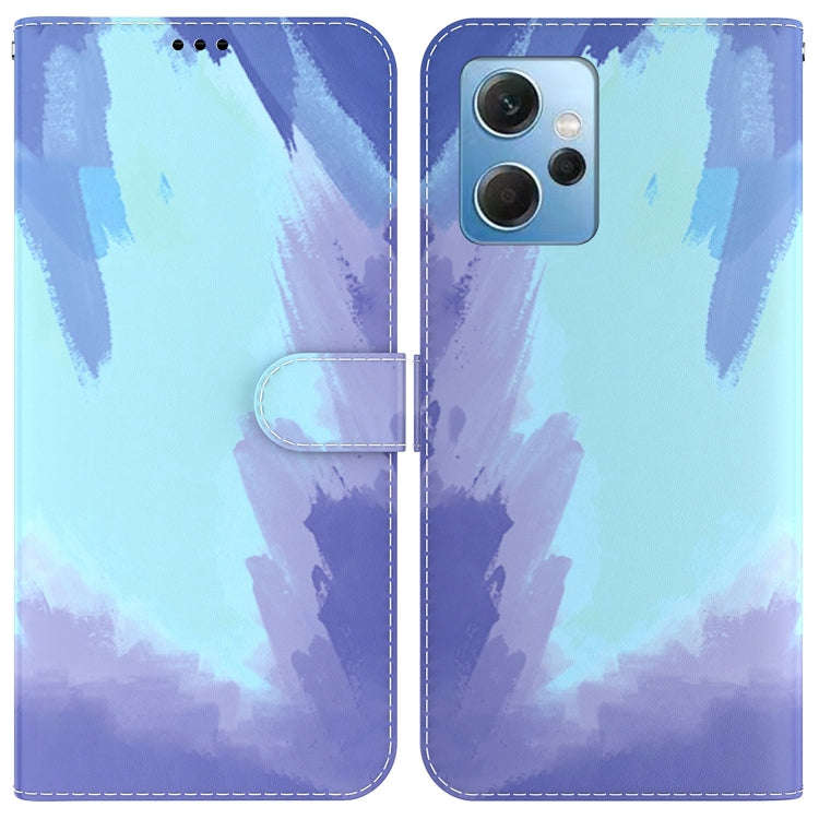 For Xiaomi Redmi Note 12 4G Global Watercolor Pattern Flip Leather Phone Case(Winter Snow)