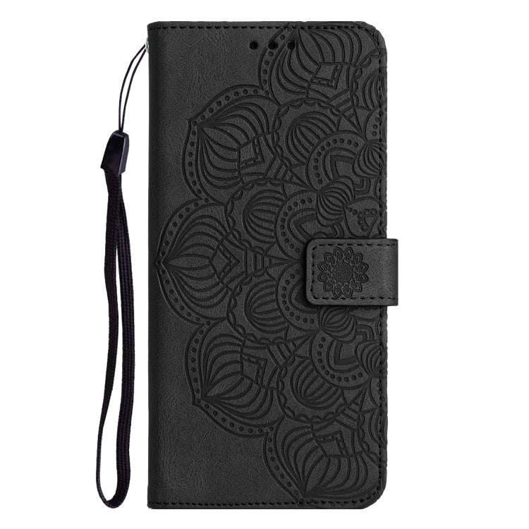 For Xiaomi Redmi 12C Mandala Embossed Flip Leather Phone Case(Black)