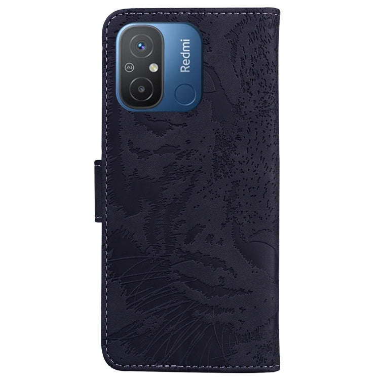 For Xiaomi Redmi 12C / 11A Tiger Embossing Pattern Flip Leather Phone Case(Black)