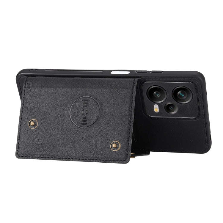 For Xiaomi Redmi Note 12 Pro+ 5G Global Double Buckle Magnetic Phone Case(Black)