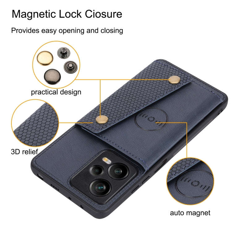 For Xiaomi Redmi Note 12 Pro+ 5G Global Double Buckle Magnetic Phone Case(Black)